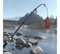 Canne à pêche télescopique avec puissance ML et construction en fibre de carbone pour lancer et couler, pliable jusqu'à environ 43 cm pour un emballage facile et une utilisation sur site (filature 1,8