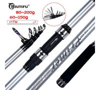 Canne à pêche télescopique BIUTIFU Surf One-Two 3.9/4.2/4.5/5.0/5.3m en carbone 30T, puissance de lancer 60-200g, pour surfcasting et pêche en bord de mer