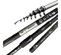 Canne A Peche Telescopique,Canne a Peche au Coup Puissance télescopique Rocher Canne à pêche de Haute qualité 2.7m-6.3.0M en Fibre Carbone for Carp Feeder Bateaux Rod Voyage Mer(4.5M)
