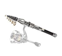 Canne à pêche télescopique | Canne à pêche compacte pour débutants - Bâton de pêche léger en carbone anti-enchevêtrement pour eau salée