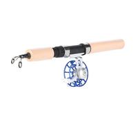 Canne à pêche télescopique de 26 Pouces avec Moulinet, matériel de pêche sur Glace Portable, Canne à pêche à poignée en Fibre de Carbone EVA, Conception compacte et légère pour (Bleue)