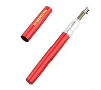 Canne à pêche télescopique de poche style stylo, 1 m, ultra courte et portable pour eau douce et eau salée, en alliage d'aluminium, compatible avec voyage compact, jaune/rouge/noir/bleu (rouge)