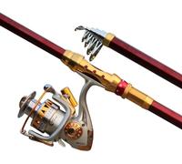 Canne à pêche télescopique en Fiber de Carbone, Combo Moulinet, Facile à Transporter, adapté aux Voyages(2.7M)