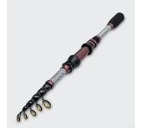 Canne à pêche télescopique en fibre de carbone avec siège de moulinet en métal et pointe solide, conçue pour une fixation sûre du moulinet et un débit de ligne fluide (2,1 m)