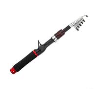 Canne à pêche télescopique en fibre de carbone, M Power avec pointe solide, longueur pliée de 36 cm, portable pour lancer et moulinets fixes (A-Baitcast 1,6 m)