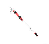 Canne à pêche télescopique en fibre de carbone pour plus de résistance et de portabilité avec guide efficace (2.4 blanc rouge)