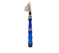 Canne à pêche télescopique et moulinet, bâton portable en fibre de carbone avec moulinet rotatif, rapport de vitesse 5.2:1, kit de voyage léger pour pêcheurs, ensemble complet pour lac, bleu (1,9 m