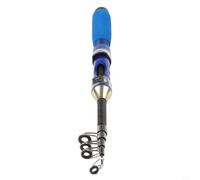 Canne à pêche télescopique et moulinet pour combiné, canne à pêche légère en fibre de verre portable avec bobine en aluminium pour voyage et aventures en plein air, bleu, 2,1 m (2,1 m bleu)