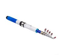 Canne à pêche télescopique et moulinet pour Combo 1,2 m Portable Spin Kit avec poignée EVA pour voyage en eau douce (1 pièce, bleu)