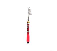 Canne à pêche télescopique et moulinet pour combo, kit de rotation portable en fibre de verre léger avec bobine en aluminium pour voyage en mer, lac, rivière, bleu, 1,5 m (1 m rouge)