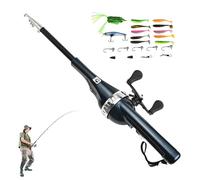 Canne à pêche télescopique, extensible, en d'aluminium, pour eau salée, accessoire de pêche portable pour père, grand-père, oncle, partenaire