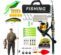 Canne à pêche télescopique extensible | Kit équilibré portable, canne à pêche et moulinet de pêche - Pour eau douce et eau salée, voyage, camping en plein air, , débutant et adulte