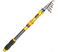 Canne à pêche télescopique légère en fibre de carbone réglable de 2 à 4 m à 3 6 m avec anneaux de guidage colorés pour un contrôle fluide de la ligne