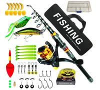 Canne à pêche télescopique Portable et équilibrée pour père, débutant, Eau Douce, Eau salée, Voyage, Camping en Plein air