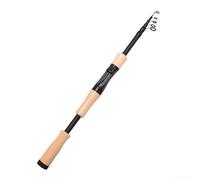 Canne à pêche télescopique portable pliable pour le stockage de voyage pour le bar d'eau douce, la truite, le crapet, le ciblage droit ou la poignée de lancer (A)