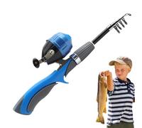 Canne À Pêche Télescopique pour,Équipement en Acier Pliable,Canne À Pêche Télescopique - pour Garçons Filles Jouet Débutant Cadeau Fête des Noël Nouvel an Intérieur