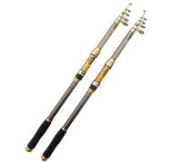 Canne à pêche télescopique Professionnelle en Fiber de Carbone 2.1 3.6M, Accessoire Spinning Portable for Voyage, Bateau mer, Roche(Color3,2.1 Meter)