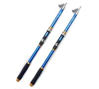Canne à pêche télescopique Professionnelle en Fiber de Carbone 2.1 3.6M, Accessoire Spinning Portable for Voyage, Bateau mer, Roche(Blue,2.1 Meter)