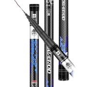 Canne à pêche télescopique Rigide Ultra-légère de 8 à 18 m, kit de pêche en mer, Canne compacte et Pliable, pour la pêche à la Carpe en extérieur et Les Lancers(15m)