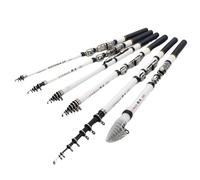 Canne a Pêche Télescopique Telescopic Rock Fishing Rod for Fly Feeder Carbon 2.7M .4M .1M 1.8M .5M Mini Travel Reel Seat(2.4M White)