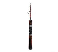 Canne à pêche télescopique UL à action moyenne-rapide en fibre de carbone pliable Marron 1,5 m 1,8 m déclencheur et poignée de lancer portable pour BA (poignée droite de 1,8 m)