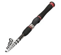 Canne à Pêche Télescopique Voyage 1.5-2.4m Mini, Poignée Alliage Aluminium Spinning FRP Ultralégère Portable Activités de Plein air(Spinning Red,1.5M)