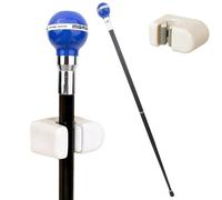 Canne à Pommeau Bleu et Blanc Avec Clip, Pommeau Amovible Antidérapant, pour Collection de Cosplay ou Décoration 93 Cm