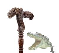 Canne à Tête de Crocodile en Bois Massif. Sa Conception Complexe et Son Savoir-faire de Haute Qualité en Font Plus Qu'une Aide À la Marche; C'est un Symbole de Force et de Style Unique.
