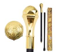 Canne À Tête de Loup Doré Vintage pour Hommes et Femmes Style Gentleman Antique Bâton Décoratif La Mode, Cadeau Collection