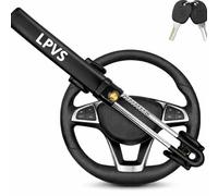 Canne Antivol Voiture, Camion, Utilitaire - Antivol Volant Universel en Métal Haute Sécurité - Blocage Visible Noir - Protection Facile à Installer - 2 Clés - Entreprise Française