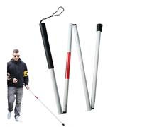 Canne aveugle pliable de 124 cm avec réfléchissant la nuit, canne de marche pliable avec poignée antidérapante et coussinet résistant à l'usure, canne d'alking W pour personnes âgées et personnes