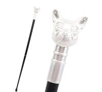 Canne Blanche Avec Tête de Chien, Canne de Luxe pour Hommes et Femmes, Antidérapante Amovible Cosplay Vintage 92 Cm