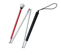 VISIONU Canne Blanche Pliante en Aluminium 4 Sections avec Boule Tournante à roulement 123 cm (48.4 Pouces)