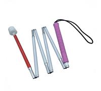 Canne Blanche Pliante en Aluminium 6 Sections avec Boule Tournante à Roulement (120cm (47.2inch), Rose Poignée)