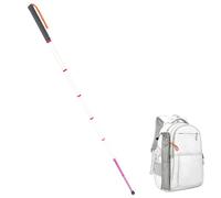 Canne Blanche pour Aveugle Usage Quotidien en Titane Télescopique | Prête à l'Emploi, 260g, 8 Sections, 30cm Pliée, Réfléchissante, 4 Tailles 118-150cm, Étui Inclus