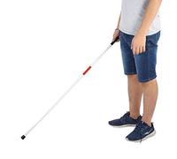 Canne d'aveugle pliable avec bandes réfléchissantes rouges - Bâton pliable de 124 cm pour hauteur réglable en aluminium robuste