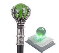 Canne de Luxe Ornée D'une Boule de Cristal, Adoptez le Charme du Style Britannique. Un Travail du Métal Complexe Rencontre Une Superbe Boule de Cristal(Green)
