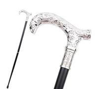 Canne de Marche à Motif Blanc, Canne de Luxe pour Hommes et Femmes, Sceptre Amovible Antidérapant pour Cosplay et Fêtes Style Vintage 93 Cm