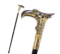Canne de Marche Aigle Noir et Or, Canne Décorative de Luxe pour Hommes et Femmes, Antidérapante et Amovible, Idéale pour Cosplay Style Vintage et Fêtes 93 Cm