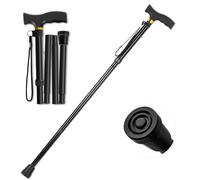 Canne de marche ANCKNE pour femme - Légère, réglable en hauteur sur 5 niveaux et canne pliable en aluminium pour personnes âgées - Poignée ergonomique à roulettes - Canne de marche portable pliable