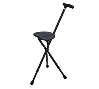 Canne de marche avec siège, canne pliable avec siège et lumière LED, capacité de 200 kg, canne de marche réglable pour personnes âgées, tabouret portable avec thérapie magnétique pour l'extérieur