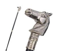 Canne de Marche Avec Tête de Cheval en Bronze, Canne de Luxe pour Hommes et Femmes, Sceptre Antidérapant Amovible Cosplay Vintage Fête 92 Cm