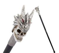 Canne de Marche Avec Tête de Dragon en Forme de Crâne, Canne de Luxe pour Hommes et Femmes Sceptre Antidérapant Amovible, Accessoire Vintage pour Cosplay et Fêtes 94 Cm