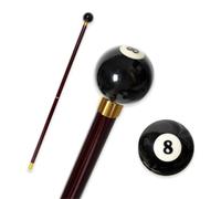 Canne De Marche Canne de marche 2 pièces avec poignée billard | Cannes décoratives à la mode élégantes en bois de hêtre rouge vin for hommes et femmes