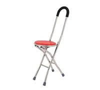 Canne de Marche combinée en Acier Inoxydable, Hauteur réglable, Canne Pliante avec Tabouret Rond pour Les Voyages en Plein air, Support pour Personnes âgées, matériau Durable et