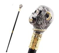 Canne de Marche Décorative de Luxe pour Homme et Femme, Ornée D'une Tête de Singe Noire et Dorée, Antidérapante pour Cosplay Style Vintage et Fêtes 93 Cm