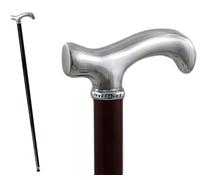 Canne de Marche Derby Robuste en Bois Noir pour Hommes et Femmes âgées | Canne de Marche élégante, Vintage, Luxueuse, Dandy, Formelle, pour marié | Cavagnini Artisan Made in Italy