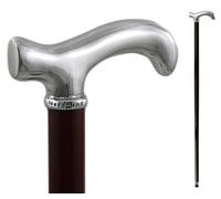 Canne de Marche Derby Robuste en Bois Noir pour Hommes et Femmes âgées | Canne de Marche élégante, Vintage, Luxueuse, Dandy, Formelle, pour marié | Cavagnini Artisan, fabriquée en Italie