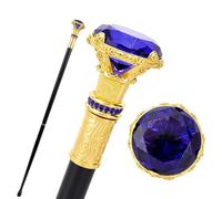 Canne de Marche Dorée Style Diamond Type, Canne Décorative Tendance | 92 Cm, Élégante Pour Homme, Canne De Cosplay, Pommeau En Forme De Crosse, Antidérapante, Poignée Ergonomique(Purple)