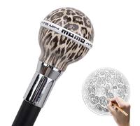 Canne de Marche en Alliage D'aluminium à Imprimé Léopard pour Hommes et Femmes, Canne Décorative Gothique en Métal Orné avec Poignée Ergonomique pour Personnes Âgées